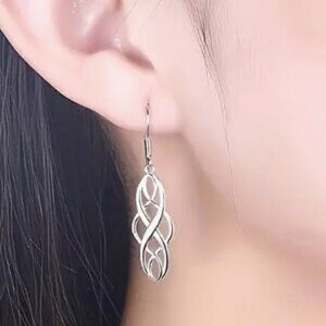 Celtic Knot Dangle Earrings: Silver Infinity Jewelry, Boho Irish Charm